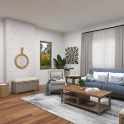 Glass Wall Mirror With Rope Accents Brown - Olivia & May -Olivia & May GUEST 63331d59 5a9a 4ce1 aa0f 308315836154