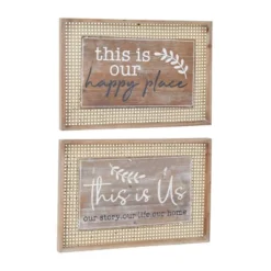 (Set Of 2) Rectangle Farmhouse Wood Sign Wall Decor Brown - Olivia & May 9 (Set Of 2) Rectangle Farmhouse Wood Sign Wall Decor Brown - Olivia & May -Olivia & May GUEST 6343bfe3 7d21 4964 9bab 6ec7d3969829