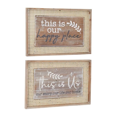 (Set Of 2) Rectangle Farmhouse Wood Sign Wall Decor Brown - Olivia & May 6 (Set Of 2) Rectangle Farmhouse Wood Sign Wall Decor Brown - Olivia & May - Image 4