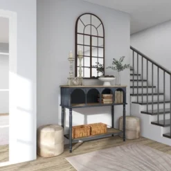 Farmhouse Wood Console Table Black - Olivia & May -Olivia & May GUEST 636f6126 9c2d 45fe 810d ae9eefc525d6