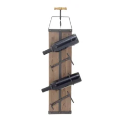 Industrial Wood Wall Wine Rack Brown - Olivia & May -Olivia & May GUEST 646b030b 7ff3 4367 9e23 aa8a8d8946cc