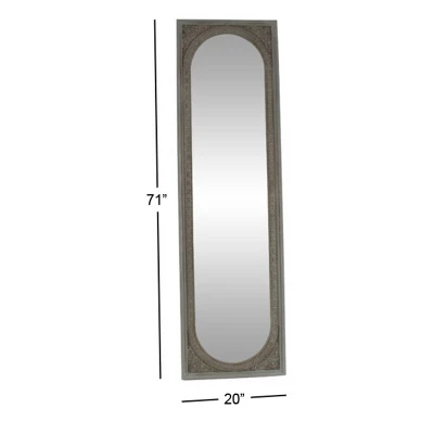 Natural Wood Console Mirror Brown - Olivia & May 7 Natural Wood Console Mirror Brown - Olivia & May - Image 5