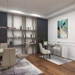 Glam Mirror And Glass Console Table Desk Silver - Olivia & May -Olivia & May GUEST 647d6149 3bbf 4da9 9893 756f804bb84a