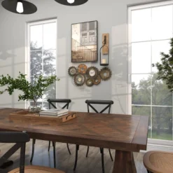 17"x34" Metal Gear Wall Clock Brown - Olivia & May: Silent, Novelty Industrial Style For Living Room -Olivia & May GUEST 648e0a1a 5a6b 4a7d 90b8 d46cf8e687f6