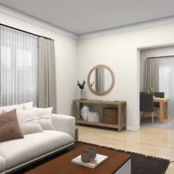 Wood Beaded Frame Wall Mirror With Distressing Light Brown - Olivia & May -Olivia & May GUEST 6499b9f8 a6dd 4d2e 807e ce9afb79e9c9