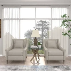 Log And Glass Round Accent Table Tan - Olivia & May -Olivia & May GUEST 64f2c618 1dcb 495b 9aa1 8292d150cc7c