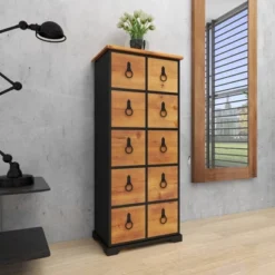 Wood 10 Drawer Footed Chest Olivia & May -Olivia & May GUEST 65066ee5 a29a 431b a63b 1be2a684aba6