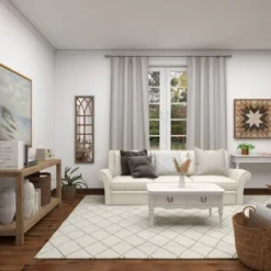 Farmhouse Wood Window Pane Inspired Wall Mirror Brown - Olivia & May -Olivia & May GUEST 6534ed9e 1566 47d4 bc1e 3608167c5c7a