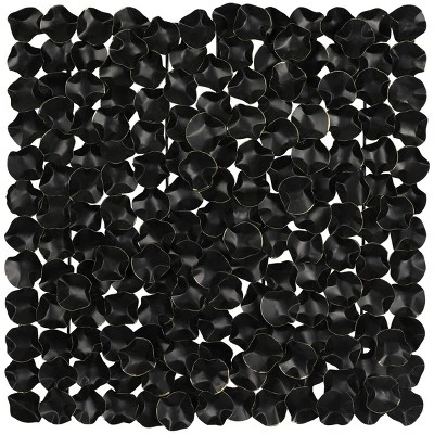 Metal Abstract Overlapping Folded Circle Wall Decor With Gold Accent Black - Olivia & May 5 Metal Abstract Overlapping Folded Circle Wall Decor With Gold Accent Black - Olivia & May - Image 3