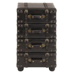 Wood Stacked Side Chest Dark Java - Olivia & May -Olivia & May GUEST 65913587 ee26 473f aeb4 9a93fc676b03