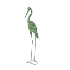 Set Of 2 Iron 47" Coastal Crane Garden Sculpture Green - Olivia & May: Heron Figure, Metal Wire Outdoor Decor -Olivia & May GUEST 666e5340 5486 4121 a26a c7027ed4f9b4