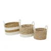 Set Of 3 Seagrass Storage Baskets Brown/White - Olivia & May -Olivia & May GUEST 66b7b7cb 196d 4bb4 ab92 b195f4f24530