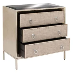 Wood And Metal Mirror Chest Silver/Gray - Olivia & May -Olivia & May GUEST 66dbba19 9d2b 4bab 950b 9fce7e893b20