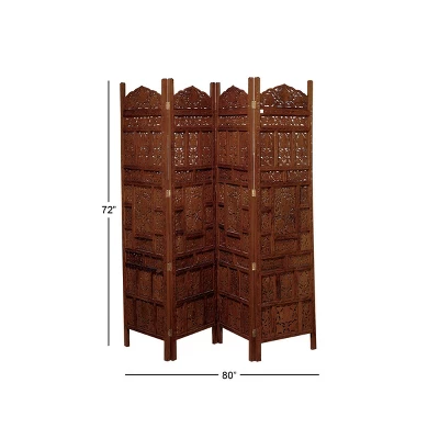 Traditional Wood Room Divider Screen Red - Olivia & May 16 Traditional Wood Room Divider Screen Red - Olivia & May - Image 14