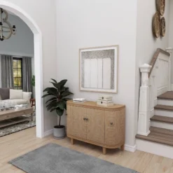 Traditional Carved Wood Curved Cabinet Brown - Olivia & May -Olivia & May GUEST 676f429d bb32 475c a65a 3cdb94585896