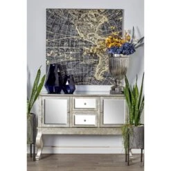 Glam Mirrored Sideboard Silver - Olivia & May -Olivia & May GUEST 67b8b4c3 22d7 444f 9706 d49bb2711549