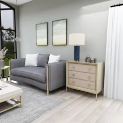 Wood And Metal Mirror Chest Silver/Gray - Olivia & May -Olivia & May GUEST 67f52d3e ce9d 4c70 b73a 1732de1c78cb