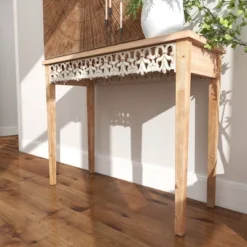Large Farmhouse Wood Console Table Brown - Olivia & May -Olivia & May GUEST 68241989 96b6 40a0 8f43 5944433498b9