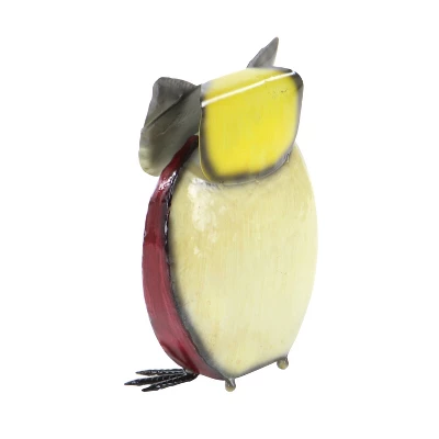 Eclectic Metal Owl Garden Sculpture Yellow - Olivia & May 8 Eclectic Metal Owl Garden Sculpture Yellow - Olivia & May - Image 6