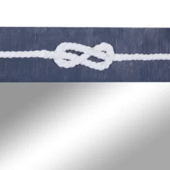 Wood Wall Mirror With Knot Detailing Blue - Olivia & May -Olivia & May GUEST 6905d0c5 2b05 4012 9a18 1a6f53216eb0