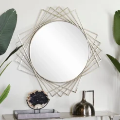 Metal Geometric Wall Mirror - Olivia & May -Olivia & May GUEST 69282989 c1fc 477d 8be5 586e5ff401e8