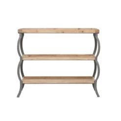 Rustic Metal Console Table With Shelves Brown - Olivia & May -Olivia & May GUEST 6950d491 3250 4dbc 8d71 781c794eba6d