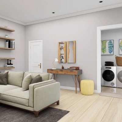 Contemporary Wood Wall Mirror Set Of 2 Brown - Olivia & May 10 Contemporary Wood Wall Mirror Set Of 2 Brown - Olivia & May - Image 8