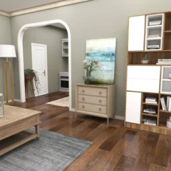 Wood And Metal Mirror Chest Silver/Gray - Olivia & May -Olivia & May GUEST 69d40215 81b0 4294 a52c 8d9c6a6567a4