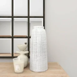 17" X 7.5" Terracotta Vase White - Olivia & May -Olivia & May GUEST 69dd5dad 27d6 4c33 b8f8 cd89cf1864de