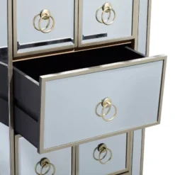 Glam Mirrored Tall 8 Drawer Chest Beige - Olivia & May -Olivia & May GUEST 69fec886 4859 4ec2 8623 1dafefbbb42a