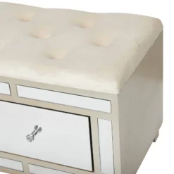 18" X 47" Glam Wood Bench - Olivia & May -Olivia & May GUEST 6a39e1b5 ed04 40b9 baa9 f5eb7fa205b8