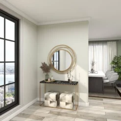 Metal Wall Mirror With Overlapping Ring Frame Gold - Olivia & May -Olivia & May GUEST 6a531de8 449e 4daa b0b2 63e0def80a62