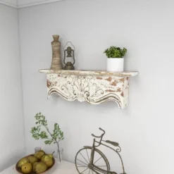 28" X 9" Rustic Fir Wood Wall Shelf - Olivia & May -Olivia & May GUEST 6a581cf7 bb24 42c2 8f94 9e2547720aba