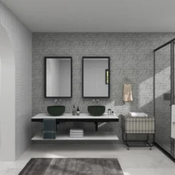 36" X 36" Contemporary Wood Rectangle Wall Mirror Black - Olivia & May -Olivia & May GUEST 6b0a29ae 62bc 444e 843b 104187e659e6