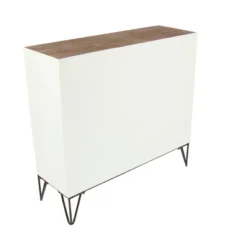 Wood And Metal 7 Drawer Buffet White/Black - Olivia & May -Olivia & May GUEST 6b13d797 a2d5 4709 88b7 2d356b31858b