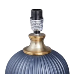 Fabric Table Lamp With Drum Shade Blue - Olivia & May -Olivia & May GUEST 6b4bfaed ca86 4c96 a5c7 170b20a0d57c