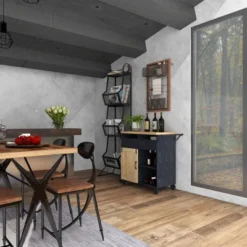 Industrial Rolling Cart Black - Olivia & May -Olivia & May GUEST 6b7e753d f2a6 4251 b446 283eeeecbe0d