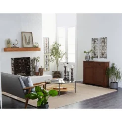 Traditional Wood Shutter Style Cabinet Brown - Olivia & May -Olivia & May GUEST 6b9232c5 2d0b 4b50 81a8 3d8c3f0122be