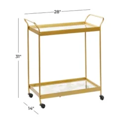 Contemporary Metal Bar Cart Gold - Olivia & May -Olivia & May GUEST 6b97847c d6ca 418e 828d 880e5604ea1b