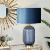Fabric Table Lamp With Drum Shade Blue - Olivia & May -Olivia & May GUEST 6bd913d4 7295 4ec5 8f6f 88870ebccbf6