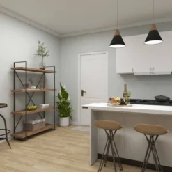 67" Tall Industrial Metal And Wood Bookshelf Brown - Olivia & May -Olivia & May GUEST 6c6cb4e6 72c5 4f11 96f8 9344e780a851