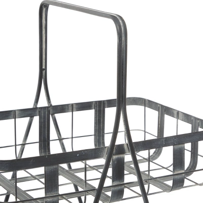 Farmhouse Iron Storage Basket Gray - Olivia & May 4 Farmhouse Iron Storage Basket Gray - Olivia & May - Image 2