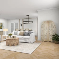 Eclectic Wood Room Divider Screen White - Olivia & May -Olivia & May GUEST 6d20d273 4242 44b8 99db 38181f23a66f