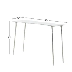Glam Aluminum Console Table Silver - Olivia & May -Olivia & May GUEST 6e38d6d2 f38c 45ac 8de7 1d5d2ba09b20