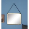 Metal Wall Mirror With Hanging Strap Gold - Olivia & May -Olivia & May GUEST 6e77c1f3 4fad 45e9 9bd4 f42127763e38