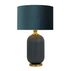 Fabric Table Lamp With Drum Shade Blue - Olivia & May -Olivia & May GUEST 6e8a528a ebea 485d ada2 6c5fada9fed3