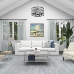 Canvas Geode Landscape Framed Wall Art With Gold Frame Blue - Olivia & May -Olivia & May GUEST 6e8c14f0 2d5e 48cd a8ba 68faddd7a053