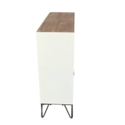 Wood And Metal 7 Drawer Buffet White/Black - Olivia & May -Olivia & May GUEST 6ee32070 5dca 4551 a310 0624fea374a0