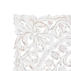 Wood Floral Handmade Intricately Carved Wall Decor With Mandala Design Gray - Olivia & May -Olivia & May GUEST 6ee4fc81 3607 4d66 84e7 5f62d8bc4955