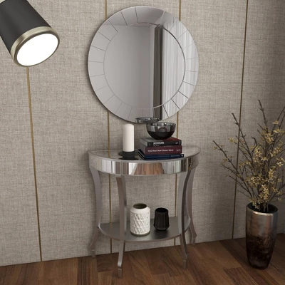 Set Of 2 Glam Fir Console Tables With Mirror White - Olivia & May 14 Set Of 2 Glam Fir Console Tables With Mirror White - Olivia & May - Image 12